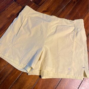 Layer 8 Quick Dry Athletic Shorts M Light Yellow Lined Running Gym